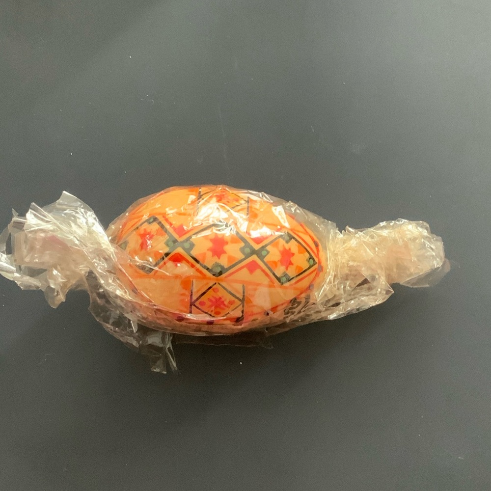 Vintage Ukrainian Wooden Easter Egg